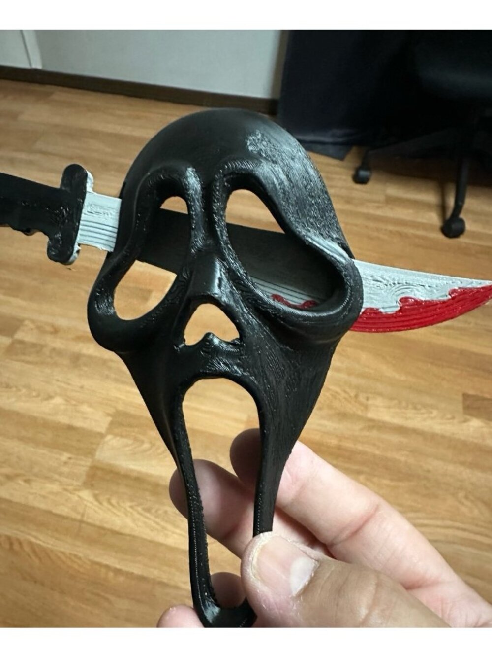 Scream Ghostface Mask with Knife Prop Halloween Costume Accessory Hair Clip